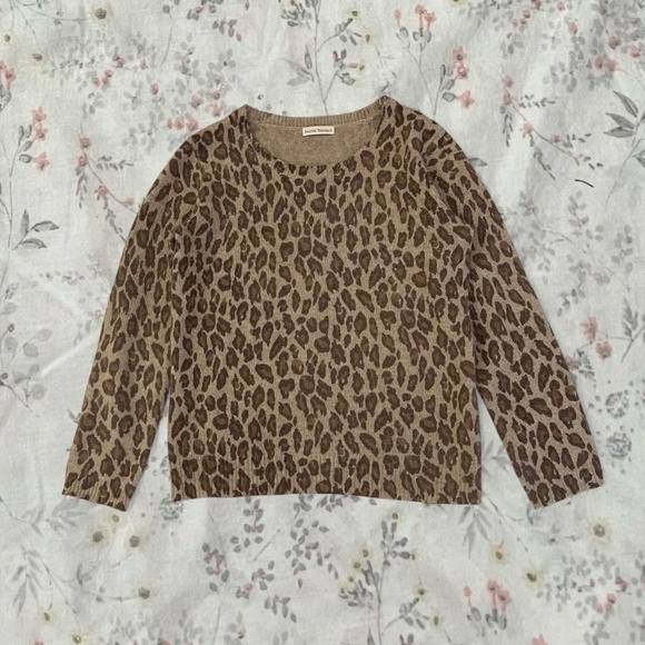 Journal Standard Japanese Wool Angora Leopard Print Crewneck Knit Sweater Fuzzy - Picture 1 of 8